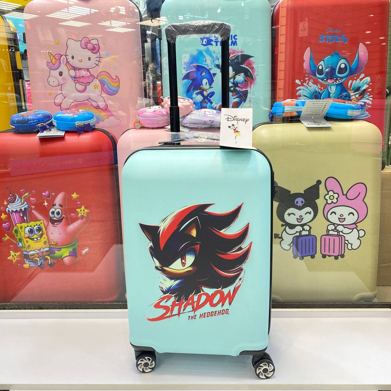 چمدان کودک سونیک(shadow) سایز20 | پلی کربنات نشکن, ضدخش| آبی