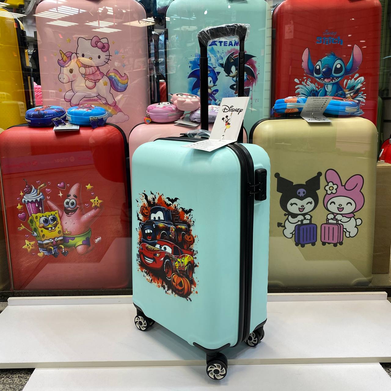 چمدان کودک مکوئین سایز20 | پلی کربنات نشکن, ضدخش| آبی