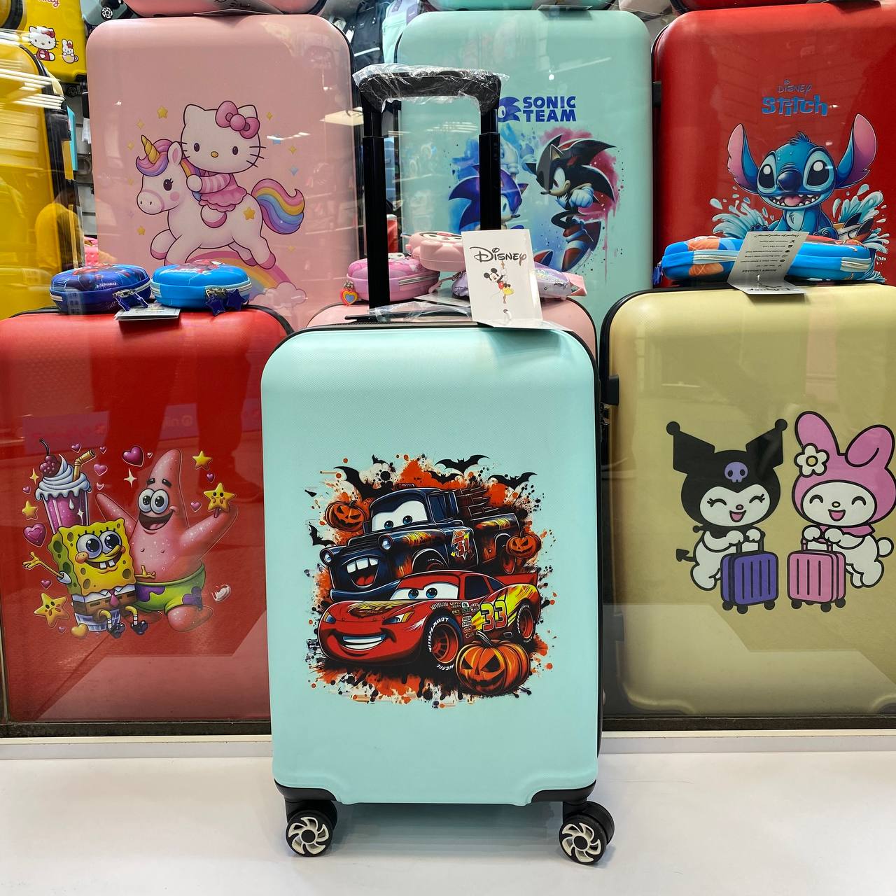 چمدان کودک مکوئین سایز20 | پلی کربنات نشکن, ضدخش| آبی